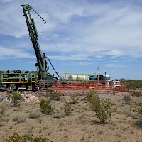 Drill Rig on the Oro Property drilling at the Stockpond Target